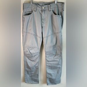 True Religion Geno Active Pants Moto Slim Men's 36x33 Relaxed Double Knee EUC